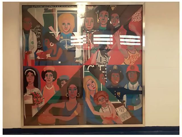 Ringgold's painting as seen on Rikers